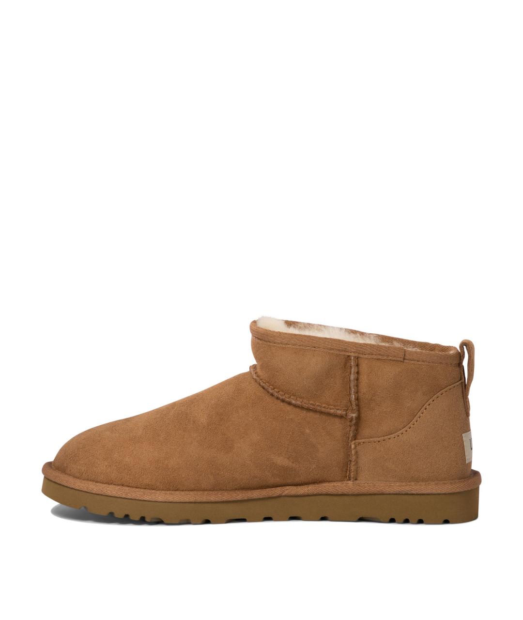 UGG AUSTRALIA Коричневые нубуковые низкие ботинки, фото 3