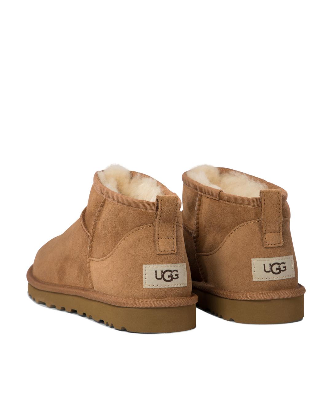 UGG AUSTRALIA Коричневые нубуковые низкие ботинки, фото 4