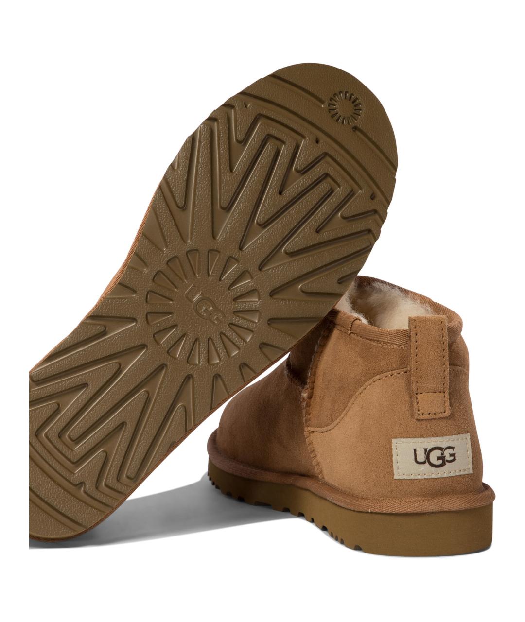 UGG AUSTRALIA Коричневые нубуковые низкие ботинки, фото 5