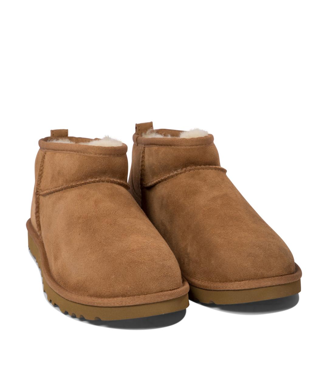 UGG AUSTRALIA Коричневые нубуковые низкие ботинки, фото 2