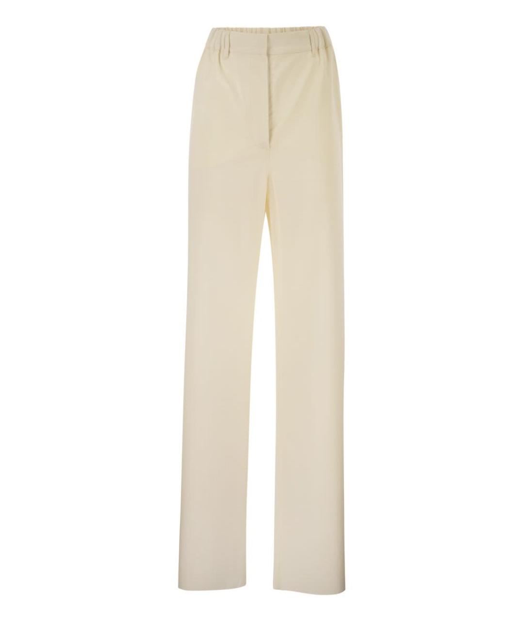 MAX MARA Бежевые шерстяные прямые брюки, фото 1