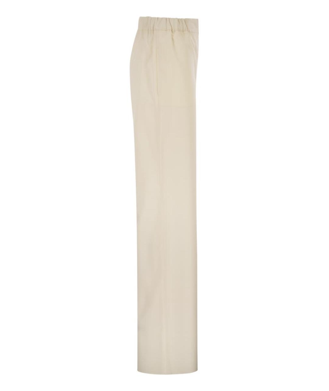 MAX MARA Бежевые шерстяные прямые брюки, фото 3