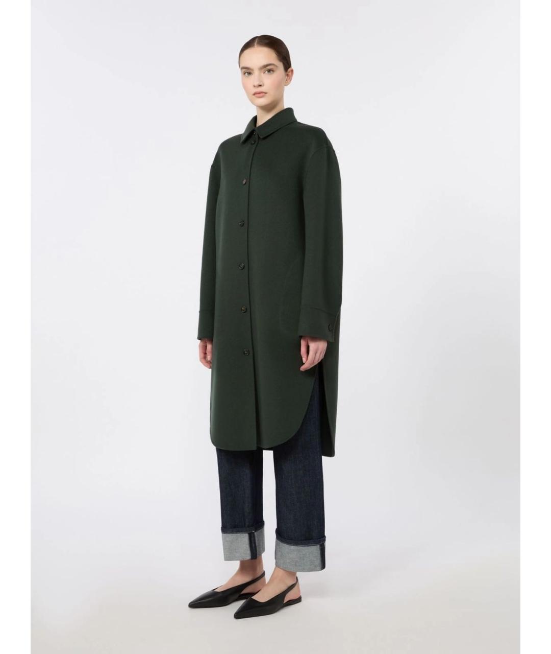 'S MAX MARA Зеленое шерстяное пальто, фото 3