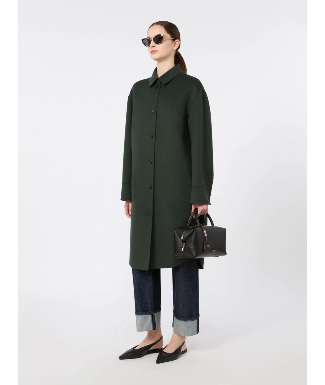 'S MAX MARA Зеленое шерстяное пальто, фото 2