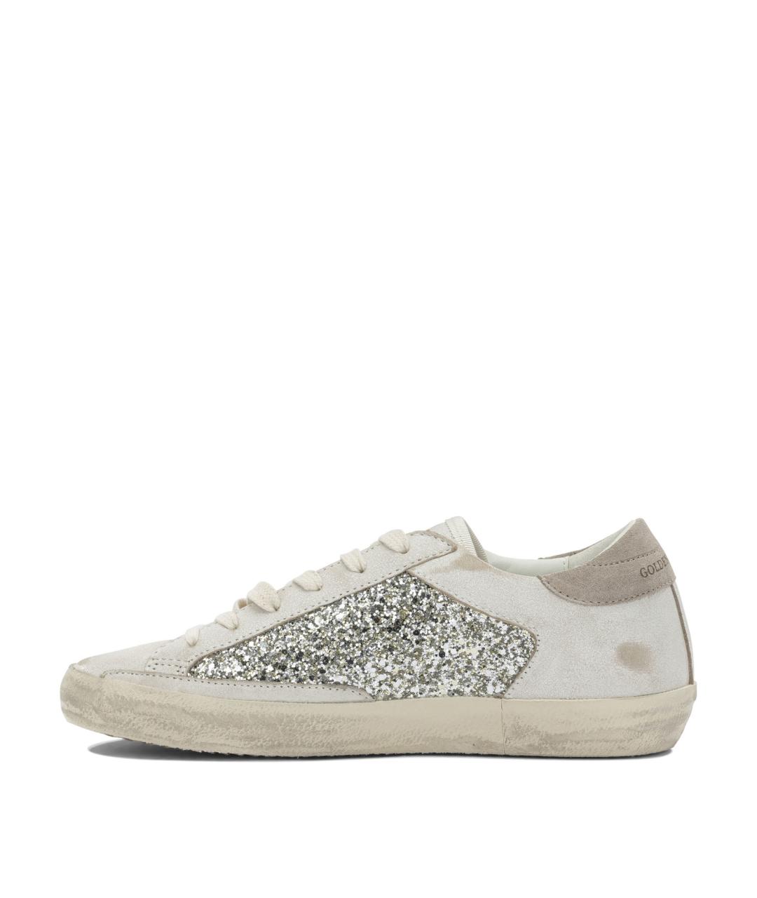 GOLDEN GOOSE DELUXE BRAND Серебряные кожаные кроссовки, фото 3