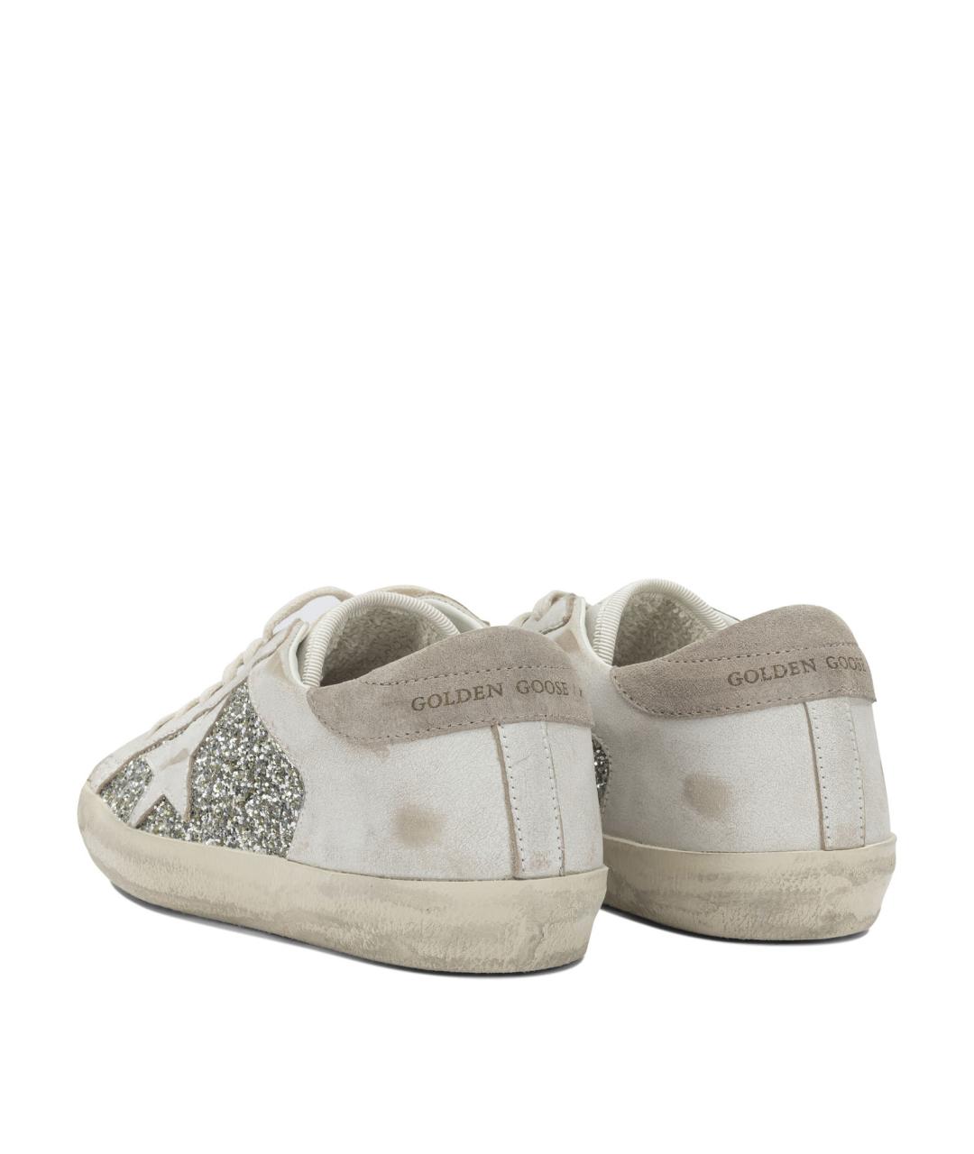 GOLDEN GOOSE DELUXE BRAND Серебряные кожаные кроссовки, фото 4