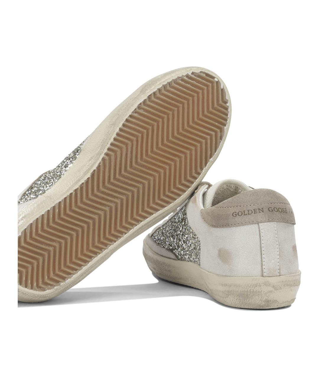 GOLDEN GOOSE DELUXE BRAND Серебряные кожаные кроссовки, фото 5