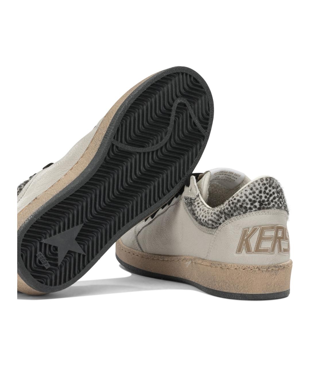 GOLDEN GOOSE DELUXE BRAND Бежевые кожаные кроссовки, фото 5