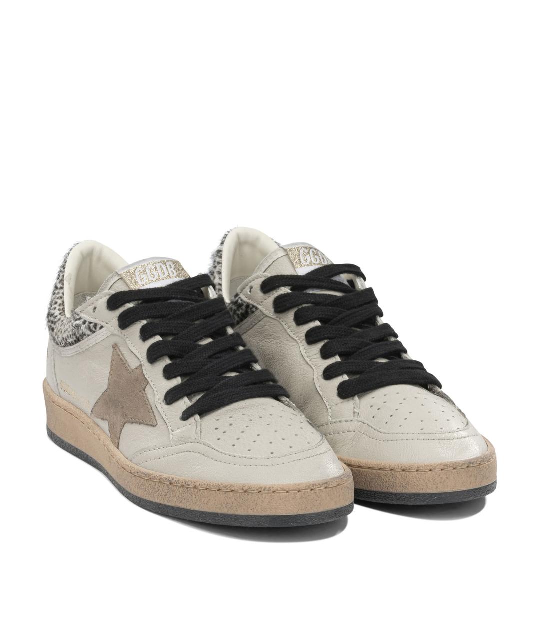 GOLDEN GOOSE DELUXE BRAND Бежевые кожаные кроссовки, фото 2