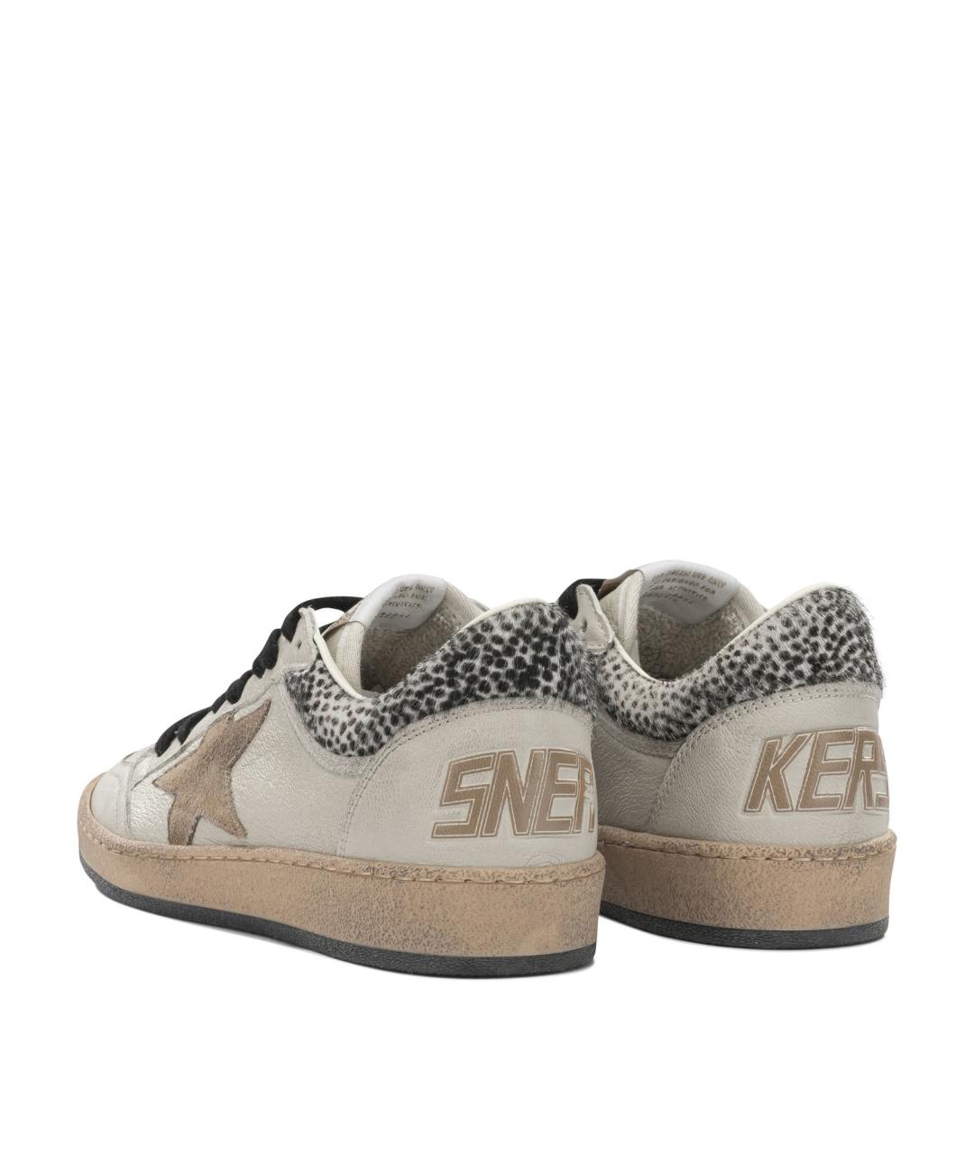 GOLDEN GOOSE DELUXE BRAND Бежевые кожаные кроссовки, фото 4