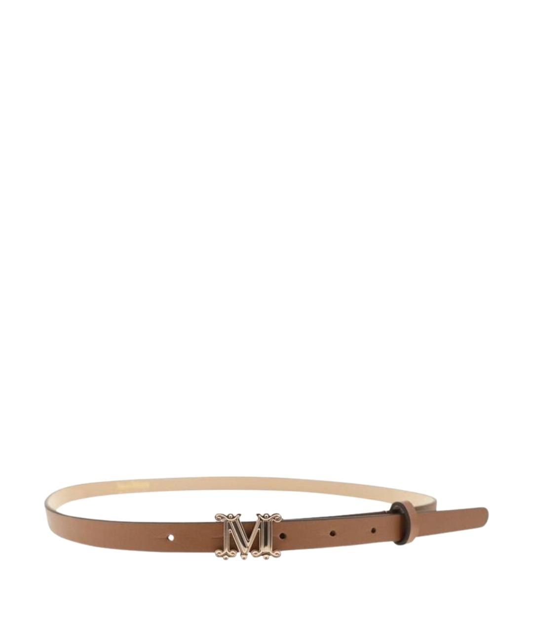 MAX MARA Коричневый кожаный ремень, фото 1