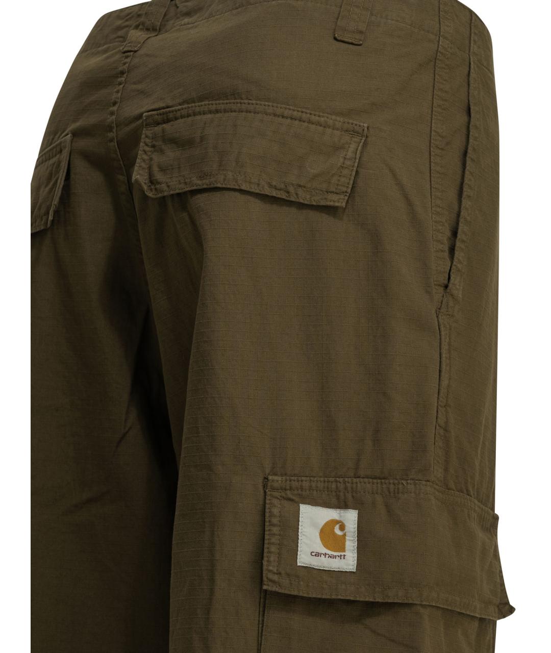 CARHARTT WIP Зеленые хлопковые повседневные брюки, фото 4
