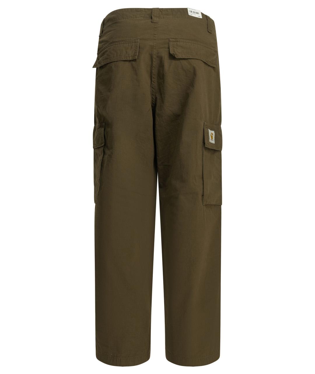 CARHARTT WIP Зеленые хлопковые повседневные брюки, фото 2