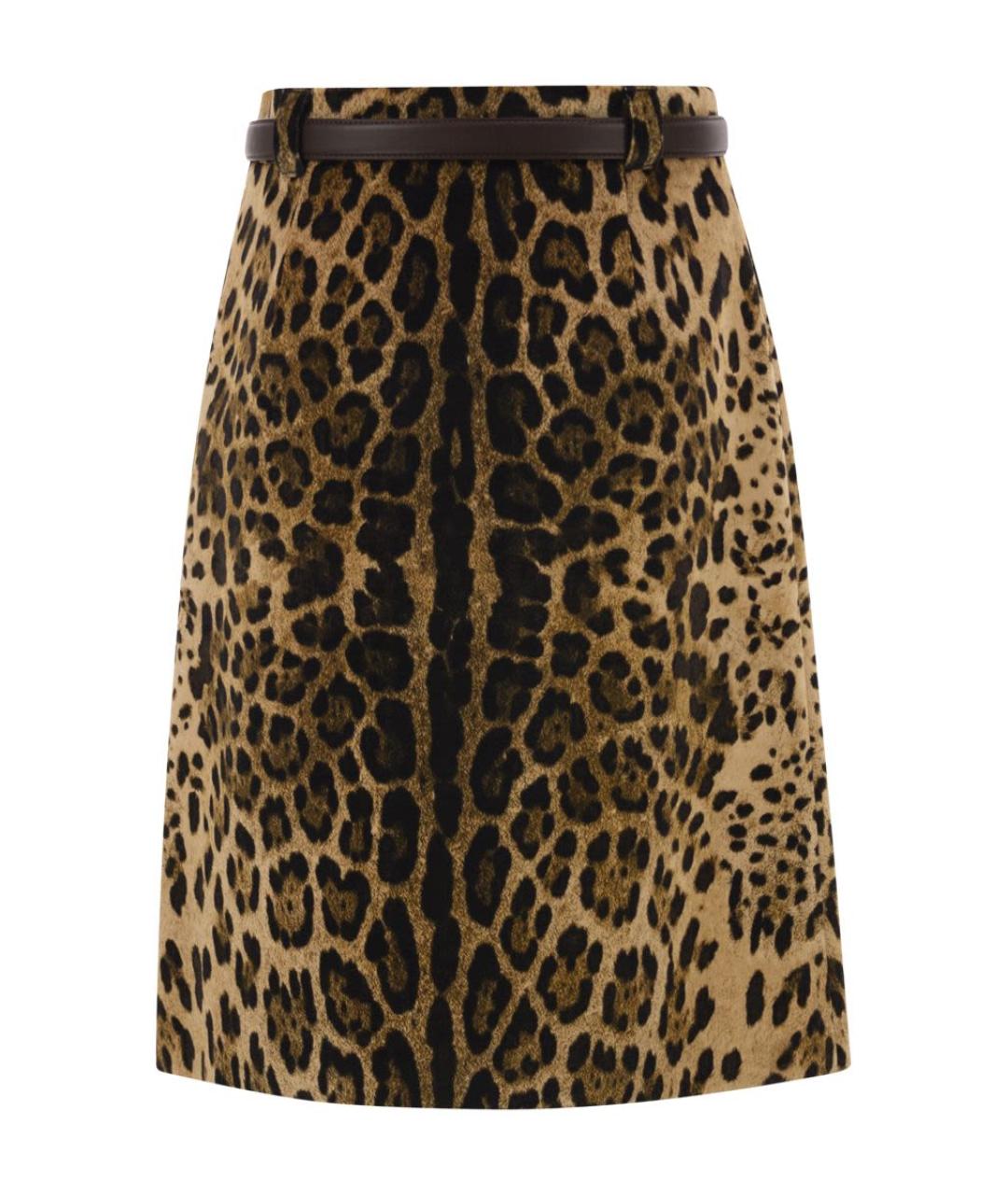 MAX MARA Коричневая хлопковая юбка миди, фото 2