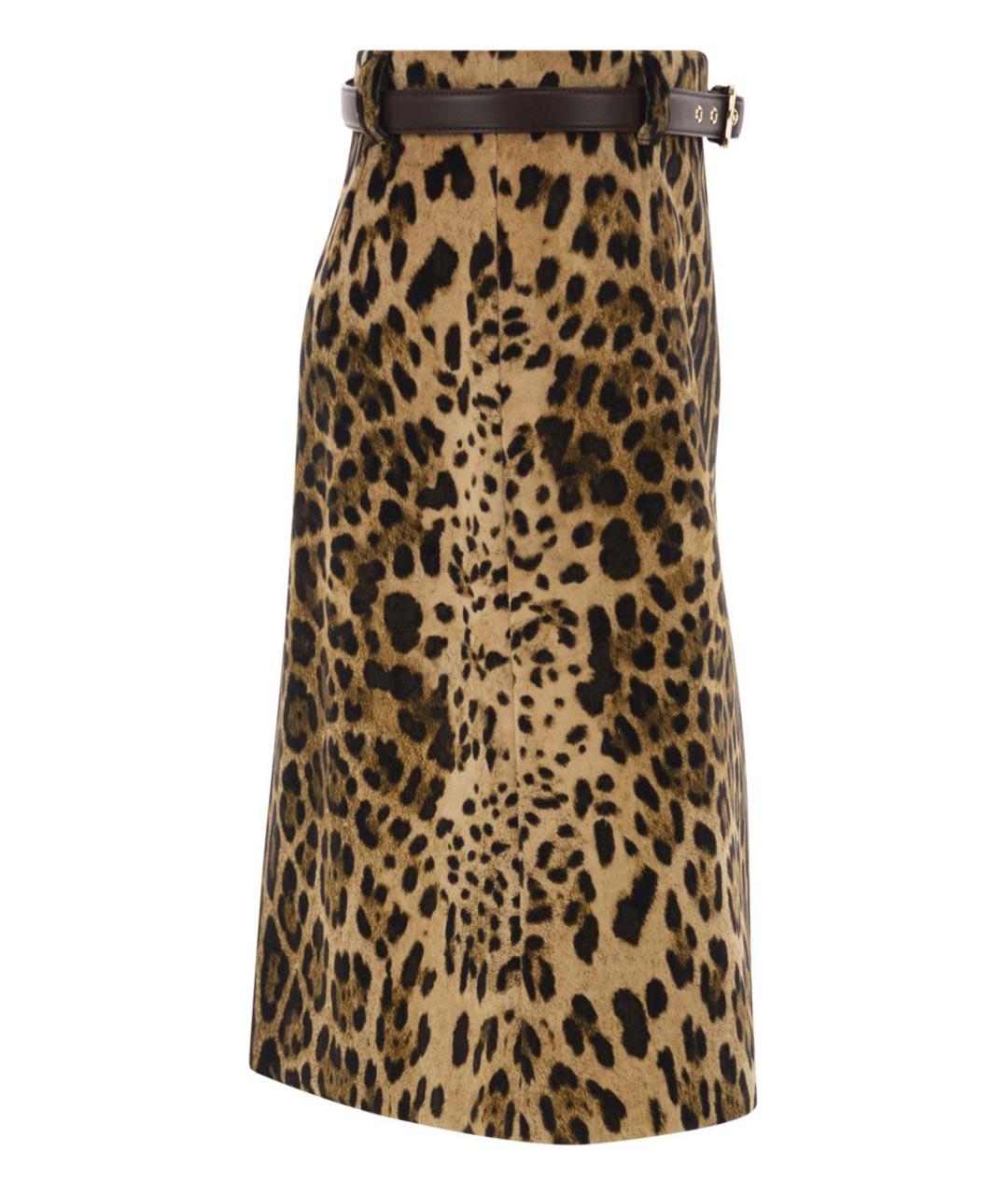 MAX MARA Коричневая хлопковая юбка миди, фото 3