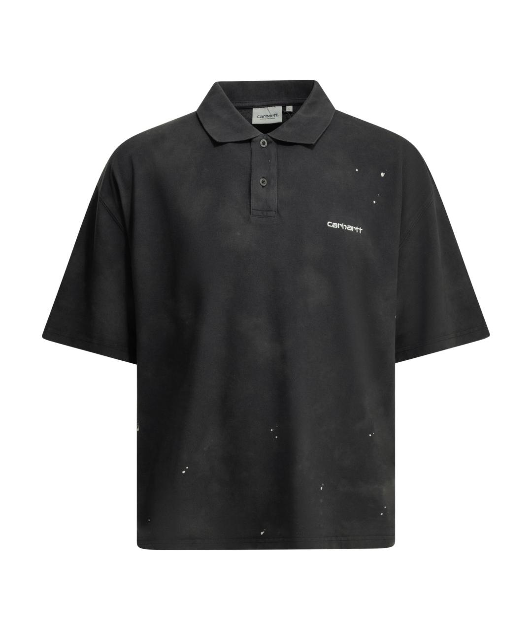 CARHARTT WIP Черное хлопковое поло с коротким рукавом, фото 1