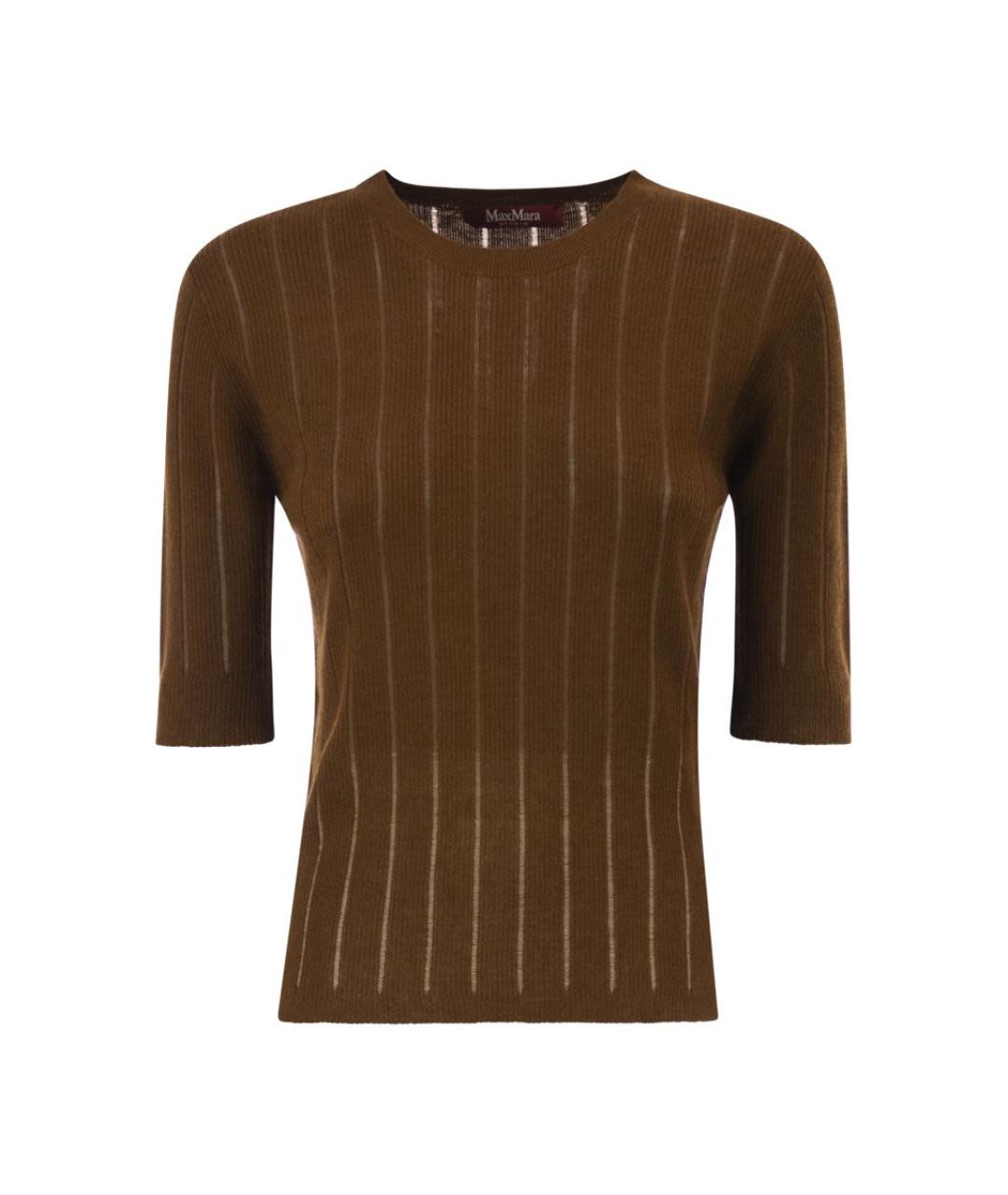 MAX MARA Коричневый шелковый джемпер / свитер, фото 1
