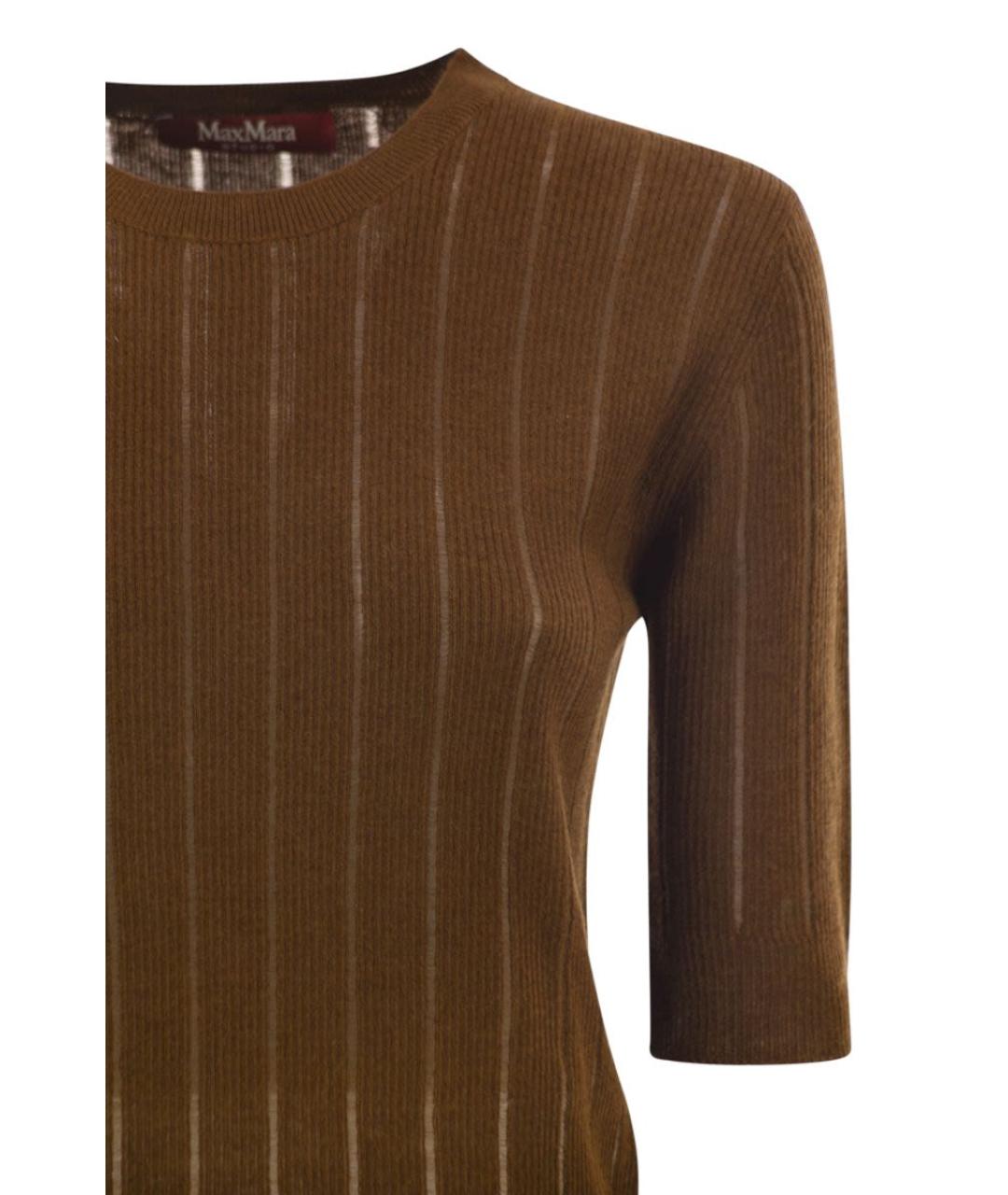 MAX MARA Коричневый шелковый джемпер / свитер, фото 4