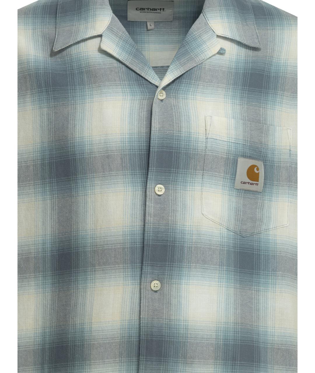 CARHARTT WIP Голубая хлопковая кэжуал рубашка, фото 3