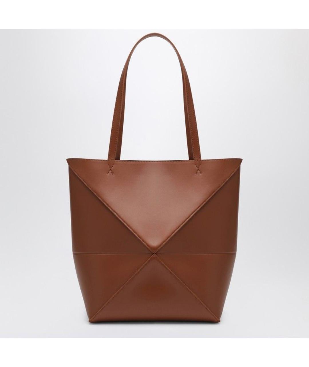 LOEWE Коричневая кожаная сумка через плечо, фото 2