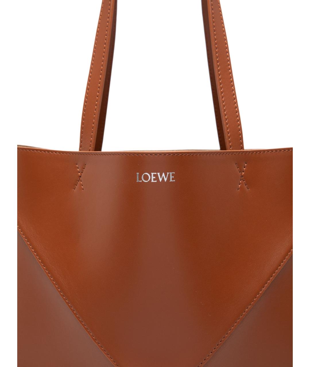 LOEWE Коричневая кожаная сумка через плечо, фото 3