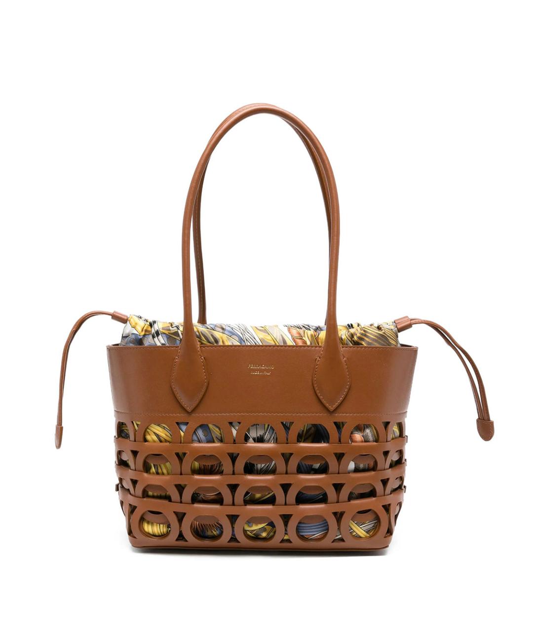 FERRAGAMO Коричневая кожаная сумка тоут, фото 1