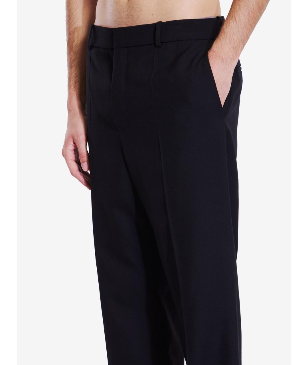 SAINT LAURENT Черные шерстяные классические брюки, фото 4