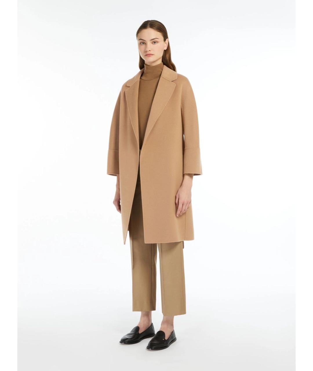 'S MAX MARA Бежевое шерстяное пальто, фото 2