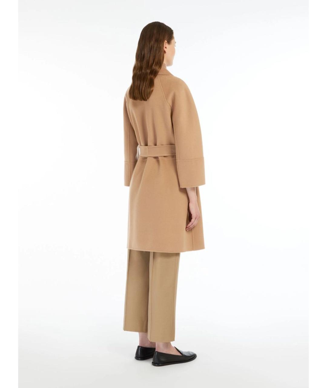 'S MAX MARA Бежевое шерстяное пальто, фото 4