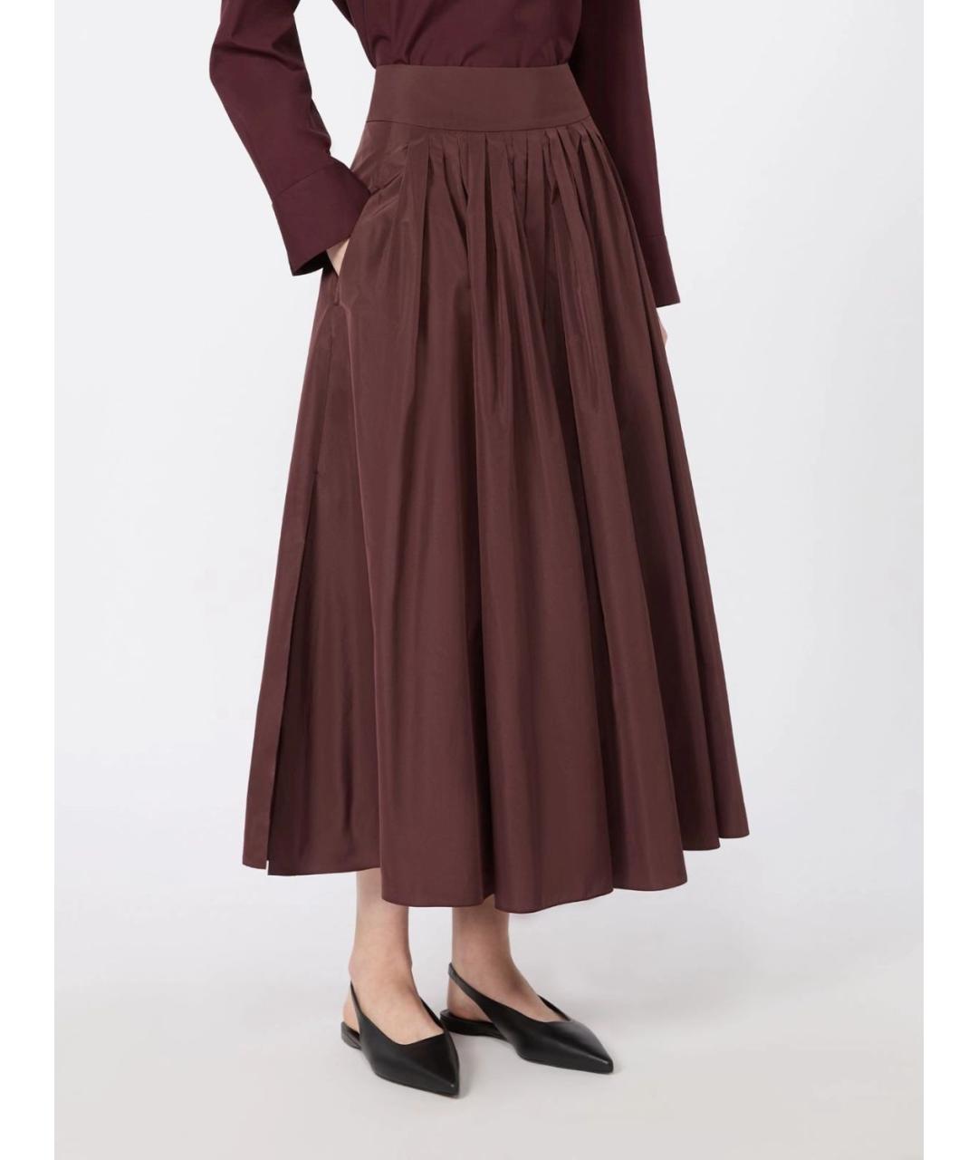 'S MAX MARA Бордовая юбка макси, фото 3
