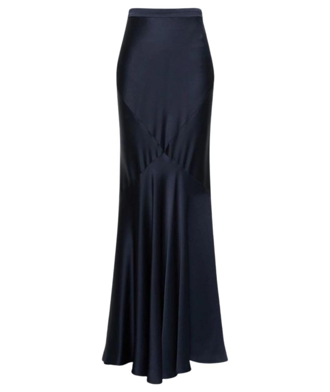 MAX MARA STUDIO Темно-синяя ацетатная юбка макси, фото 1