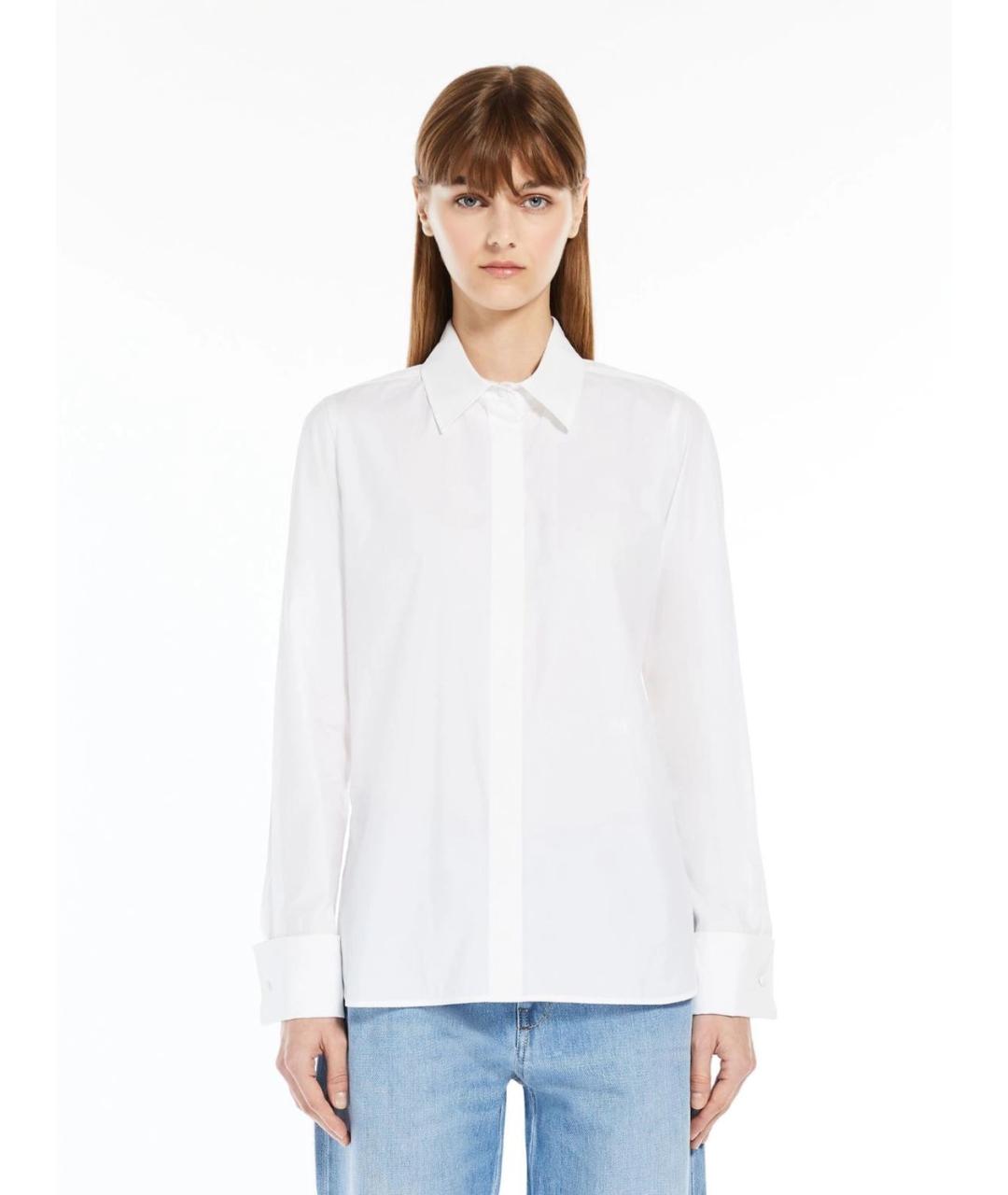 MAX MARA Белая хлопковая рубашка, фото 3