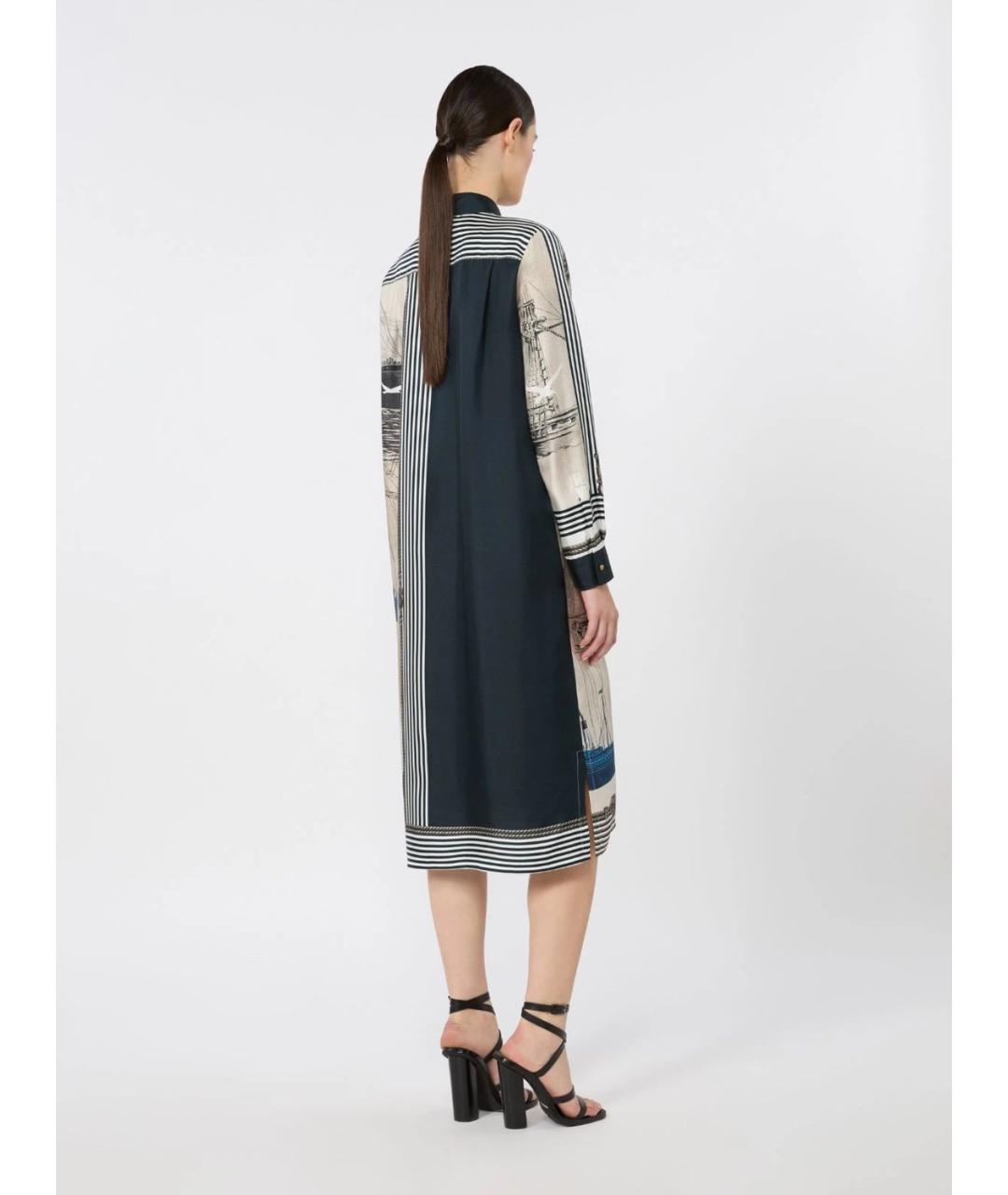 MAX MARA Бежевое шелковое повседневное платье, фото 4