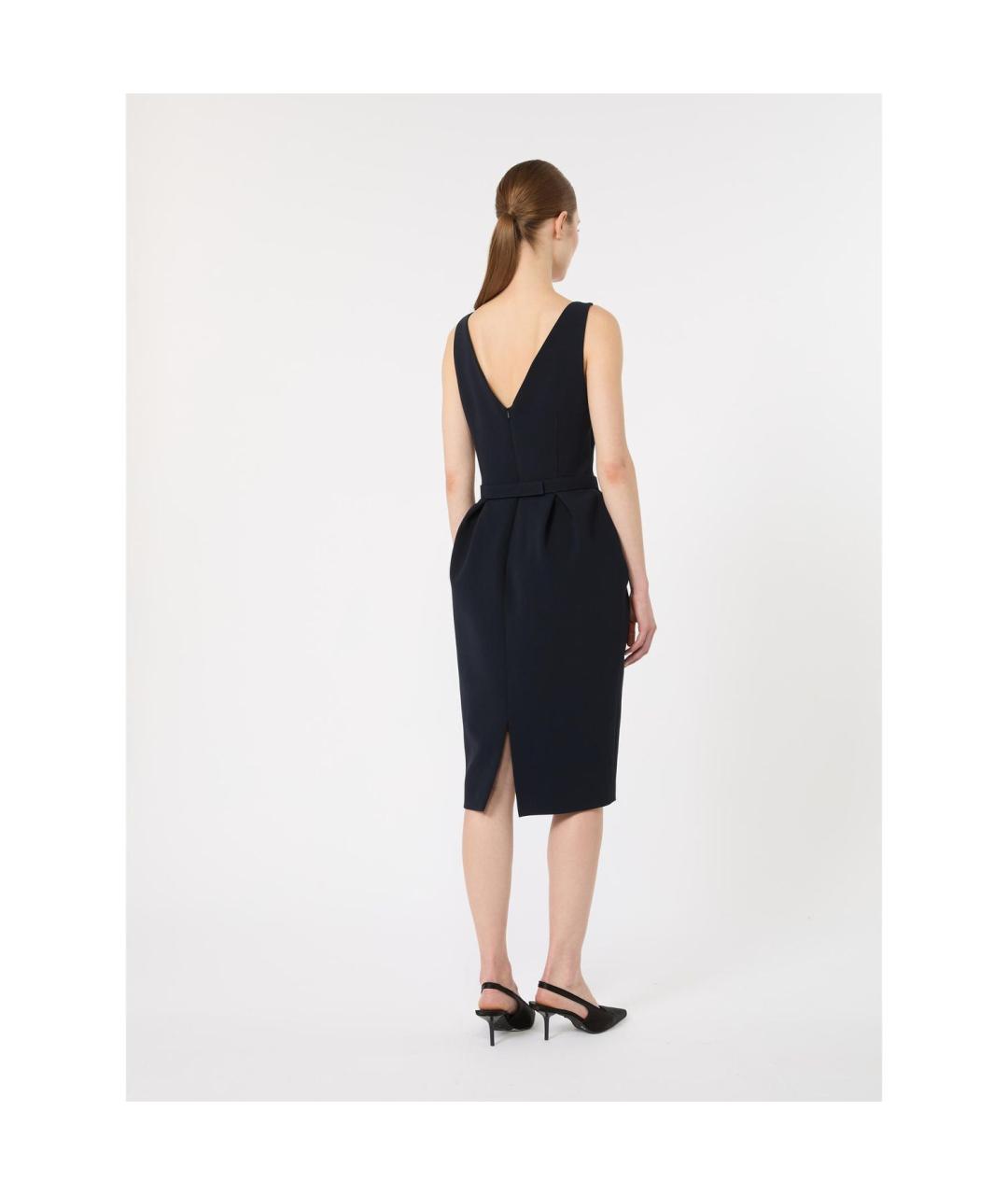 MAX MARA STUDIO Синее ацетатное повседневное платье, фото 2