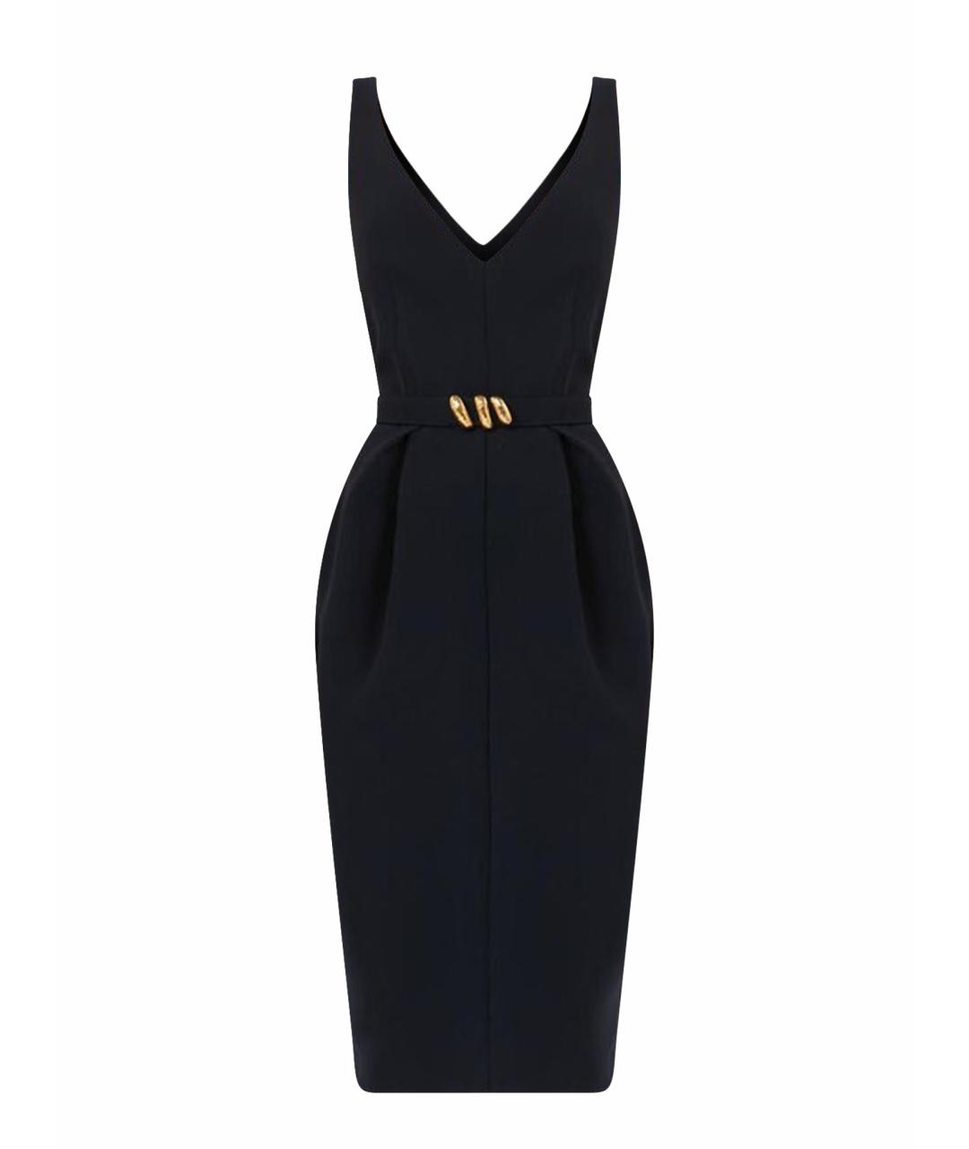 MAX MARA STUDIO Синее ацетатное повседневное платье, фото 1