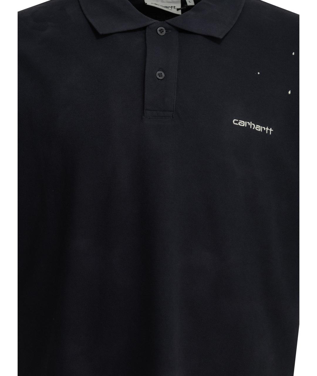 CARHARTT WIP Синее хлопковое поло с коротким рукавом, фото 3