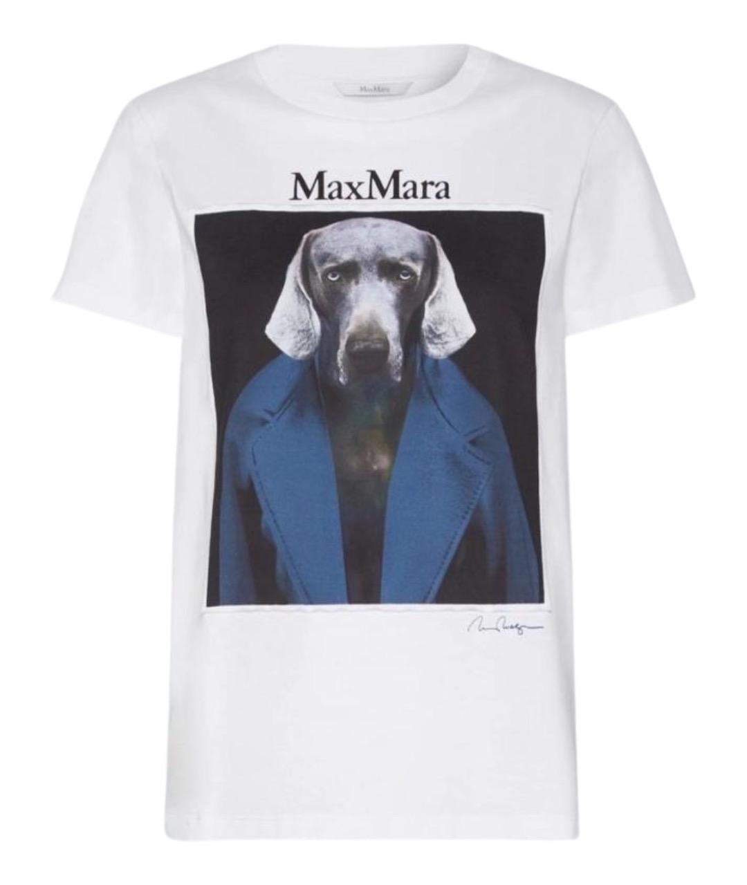 MAX MARA Белая хлопковая футболка, фото 1