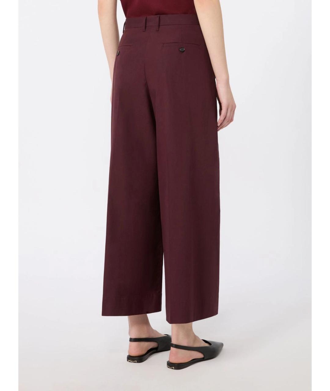 'S MAX MARA Красные хлопковые прямые брюки, фото 4