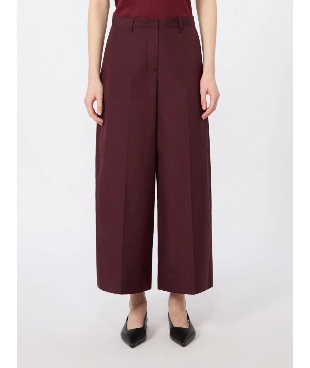 'S MAX MARA Красные хлопковые прямые брюки, фото 3