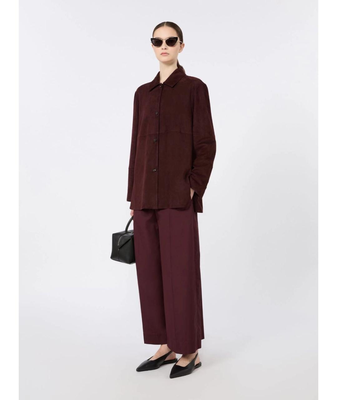 'S MAX MARA Красные хлопковые прямые брюки, фото 2