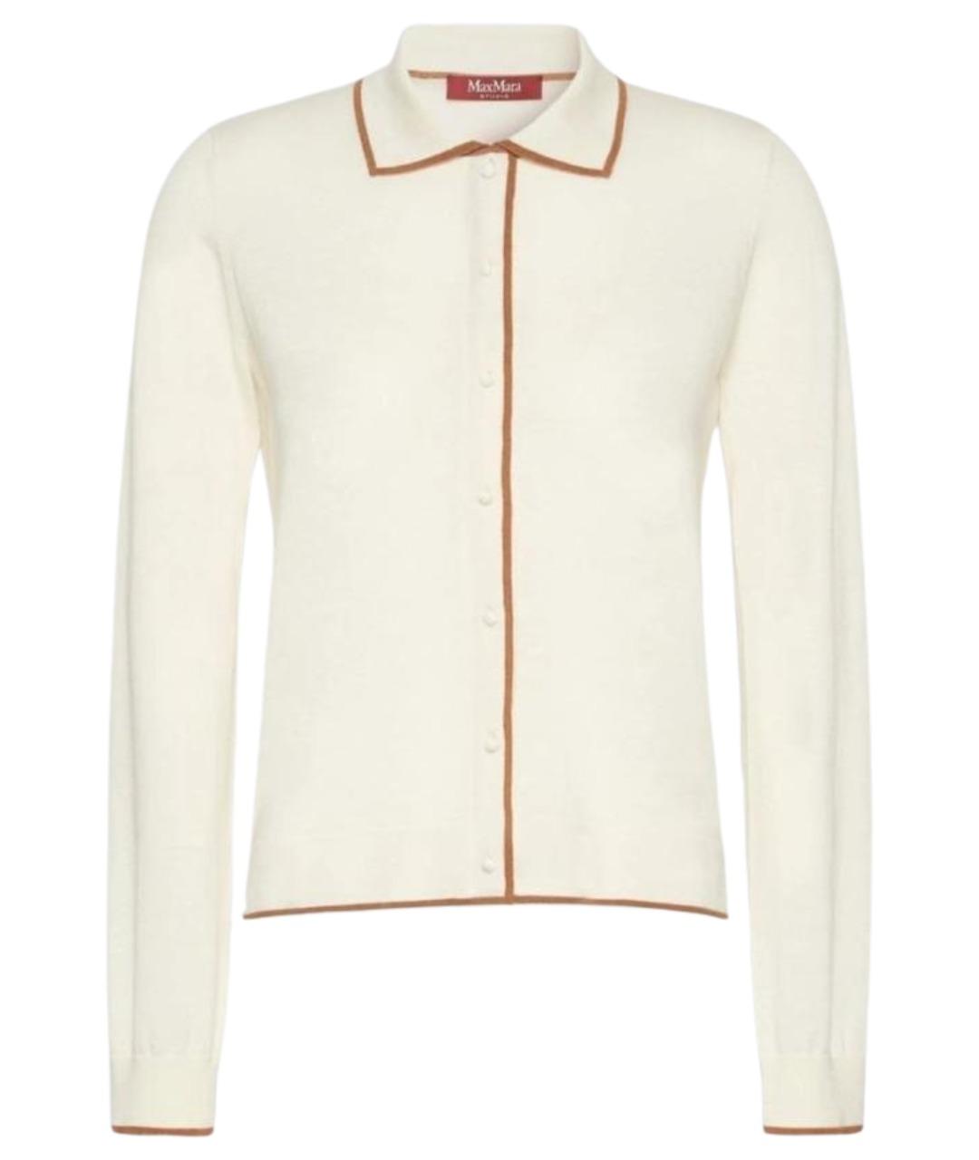 MAX MARA STUDIO Белый шерстяной кардиган, фото 1