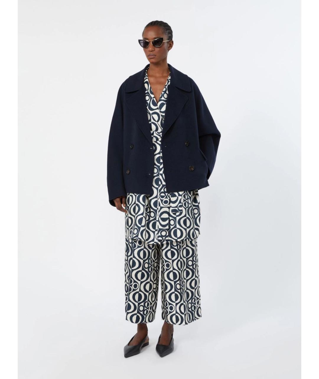 'S MAX MARA Синее шерстяное пальто, фото 2