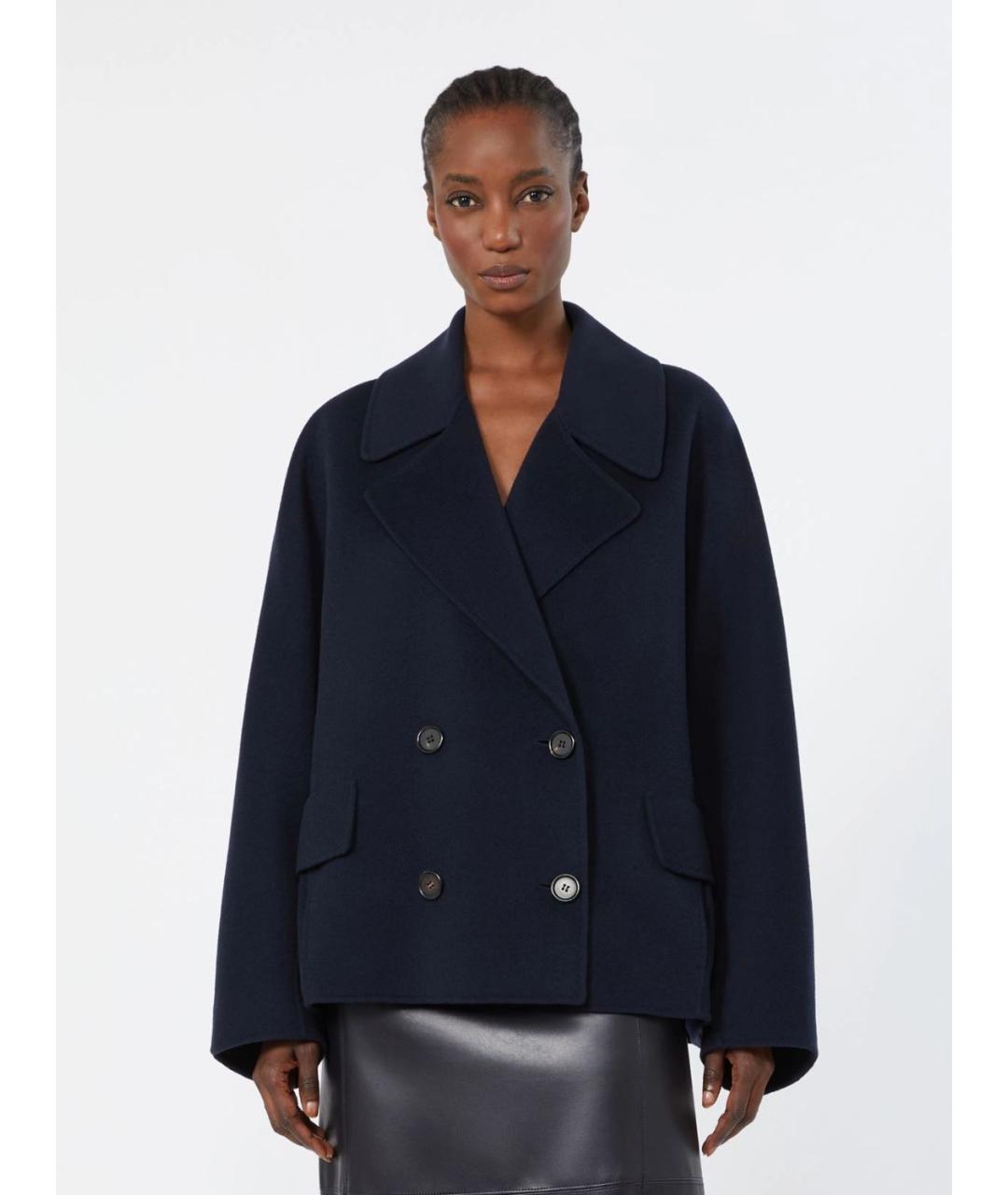 'S MAX MARA Синее шерстяное пальто, фото 3