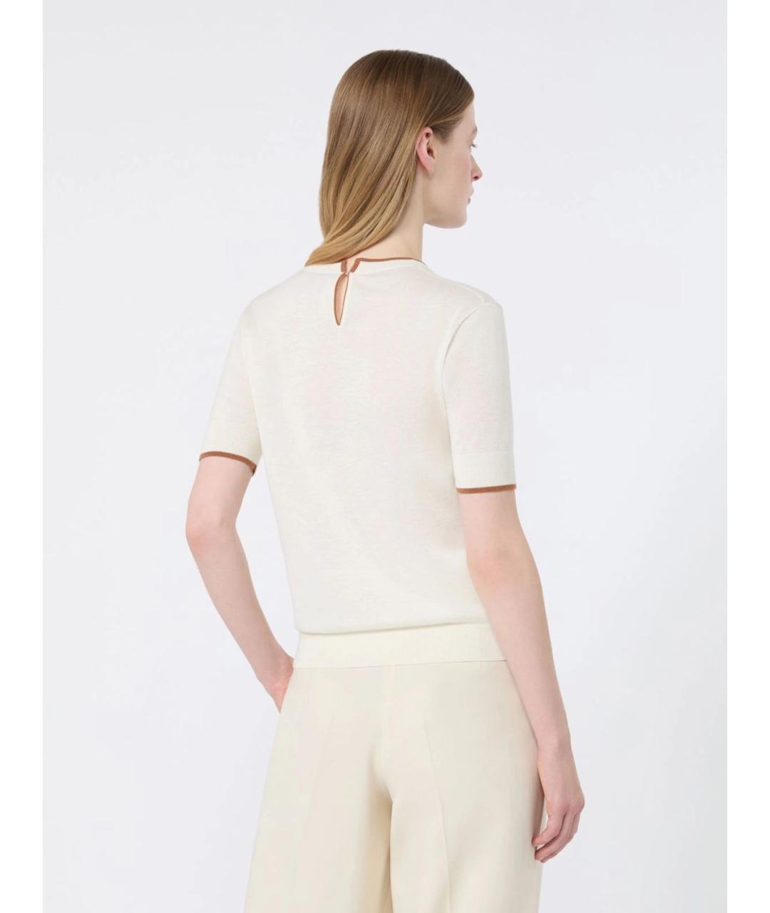 MAX MARA STUDIO Белая шерстяная футболка, фото 4