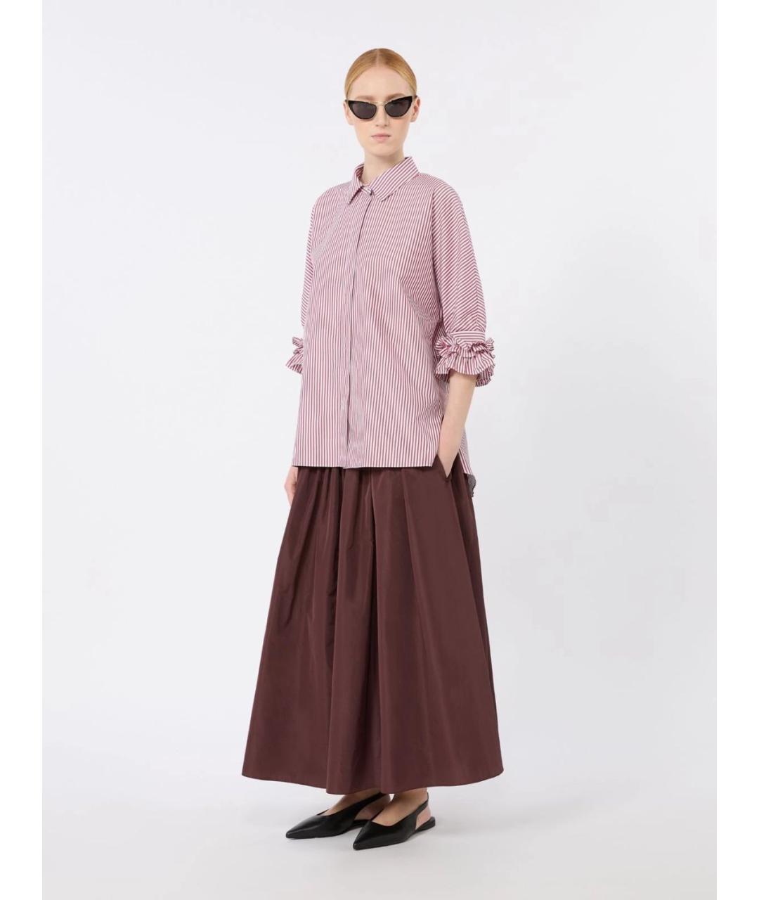 'S MAX MARA Бордовая хлопковая рубашка, фото 2