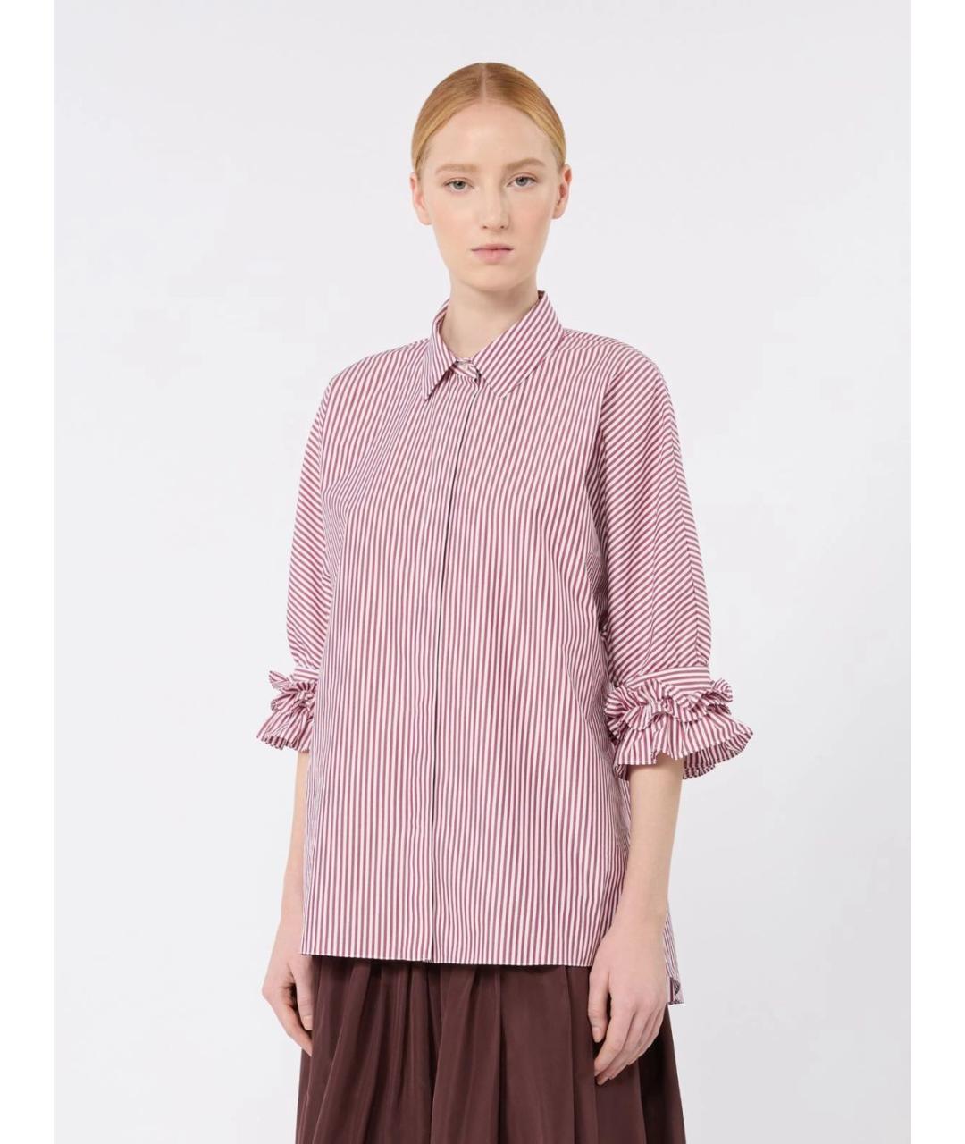 'S MAX MARA Бордовая хлопковая рубашка, фото 3