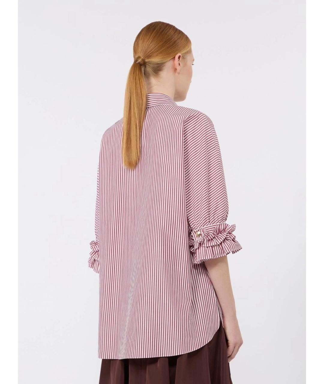 'S MAX MARA Бордовая хлопковая рубашка, фото 4