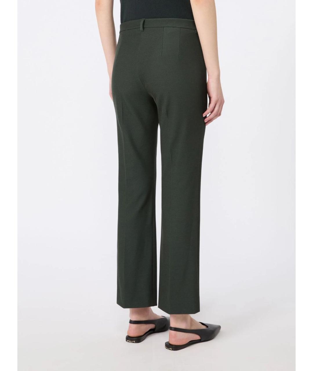 'S MAX MARA Зеленые хлопковые прямые брюки, фото 4
