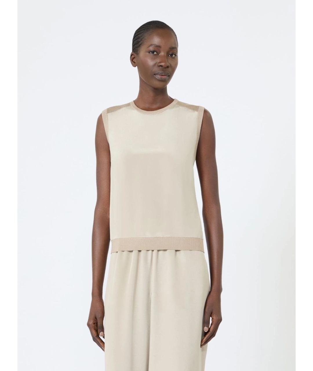 MAX MARA Бежевый кашемировый джемпер / свитер, фото 3