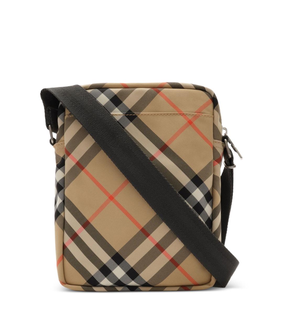 BURBERRY Бежевая синтетическая сумка на плечо, фото 3